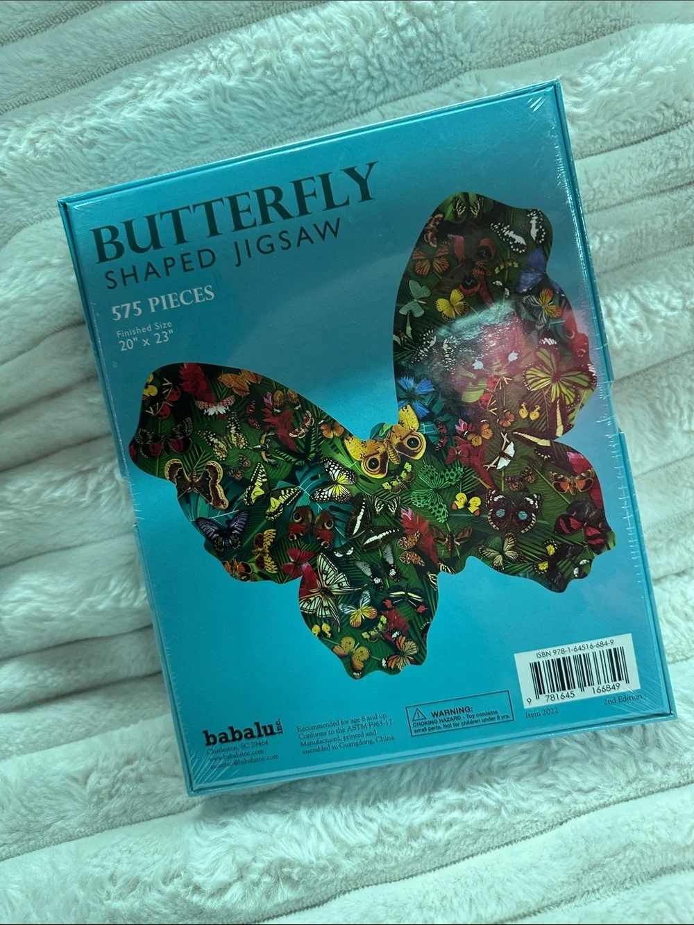 Butterfly Shaped Jigsaw Puzzle - 575 Pieces - Teal Box